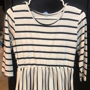 Black and white striped dress with pockets